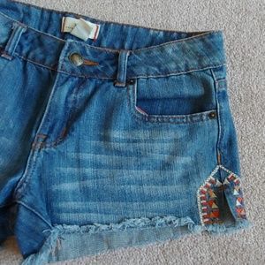 Forever 21 Denim Jean Shorts Festival Boho Size 27